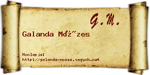 Galanda Mózes névjegykártya